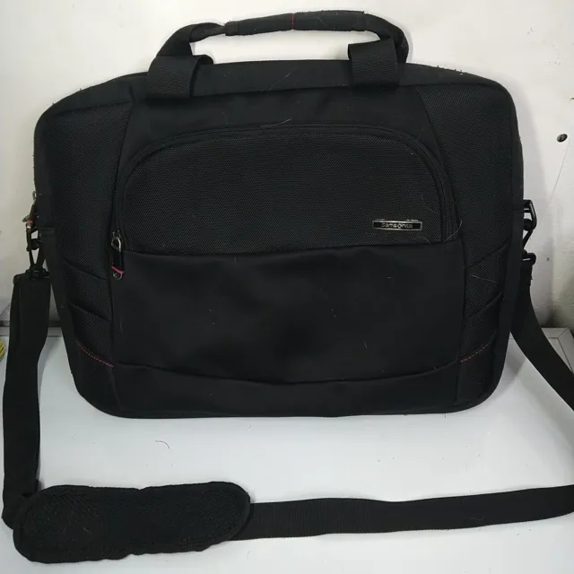 SAMSONITE Black Multi-Compartment Business Laptop Shoulder Bag Briefcase ~Great!