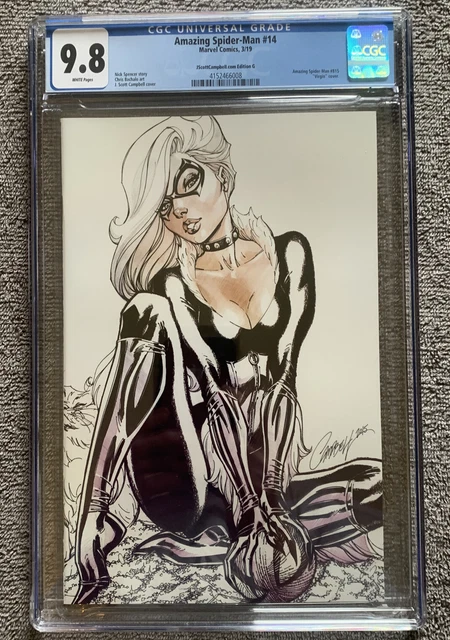 Amazing Spider-Man 14 Black Cat Virgin Variant G J Scott Campbell Cgc 9.8 Wp!!