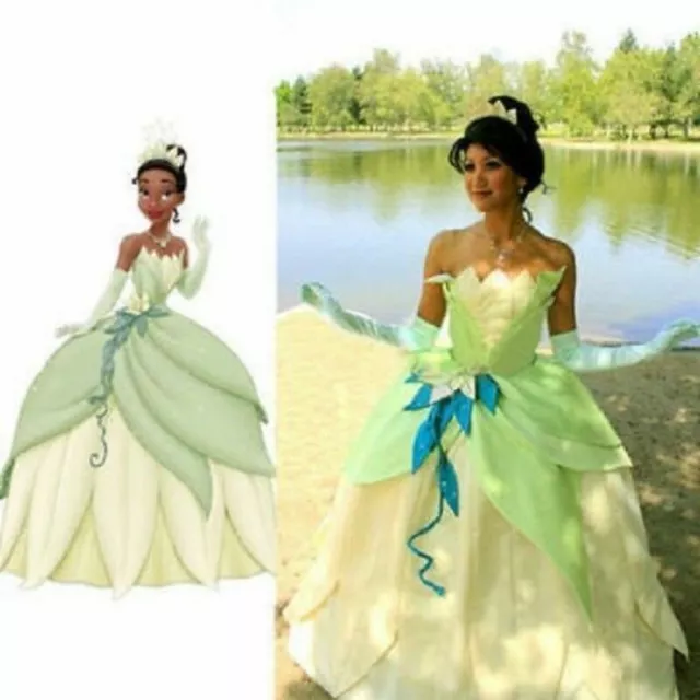 Princess Tiana Dress Adult The Princess And The Frog  Cosplay Costume