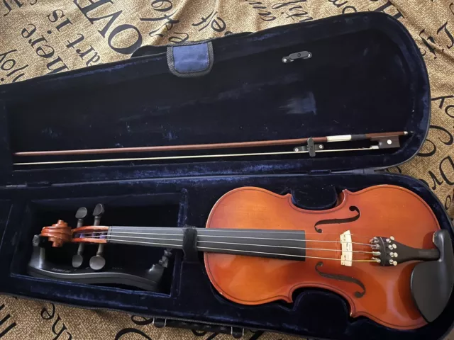 old violin 4/4 used fiddle coffin case old bow watch video
