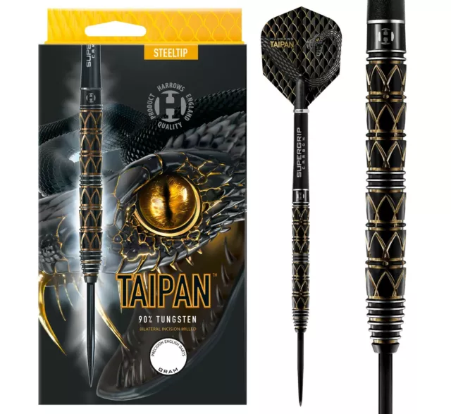 Harrows Taipan 90% Tungsten Steel Tip Darts 21g 22g 23g 24g 25g 26g grams