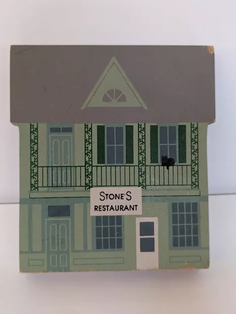 The Cat's Meow STONE'S RESTAURANT Series XI Wooden Shelf Sitter 1993