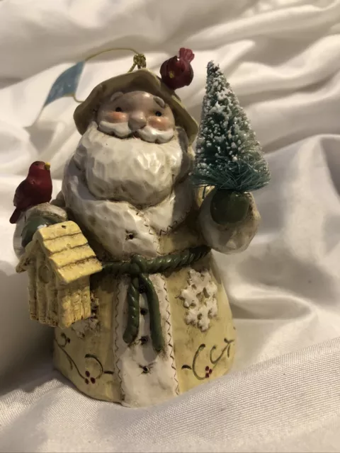 Midwest of Cannon Falls Santa Claus Carved Eddie Walker Christmas Ornament Cardi