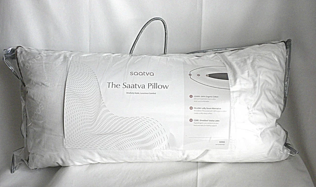SAATVA King Organic Cotton Down Alternative Core Bed Pillow Hypoallergenic  New