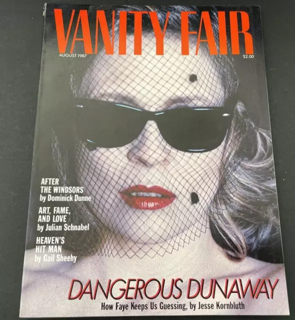 August 1987 Vanity Fair FAYE DUNAWAY  Schnabel Rudy Giuliani Michelle Pfeiffer