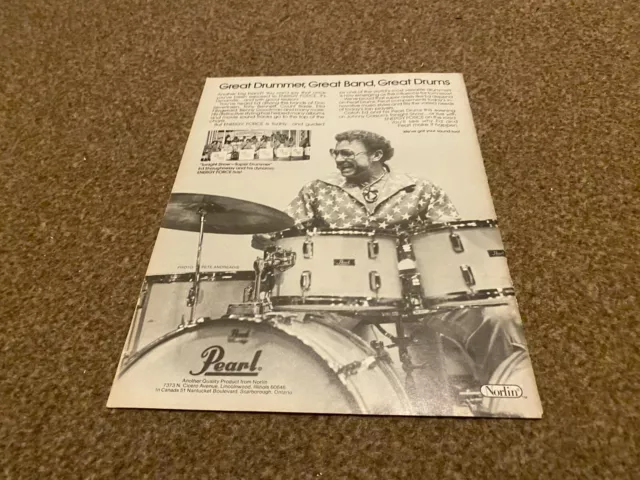 Framed Advert 11X8 Pearl Norlin Drums - Ed Shaughnessy