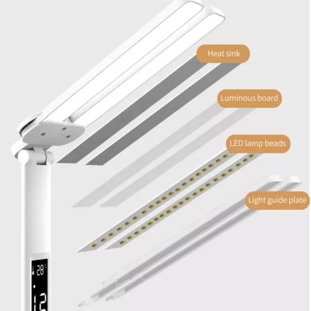 Led Schreibtischlampe Tischlampe Dimmbar Leselampe Büroleuchte Mit Stifthalter 3