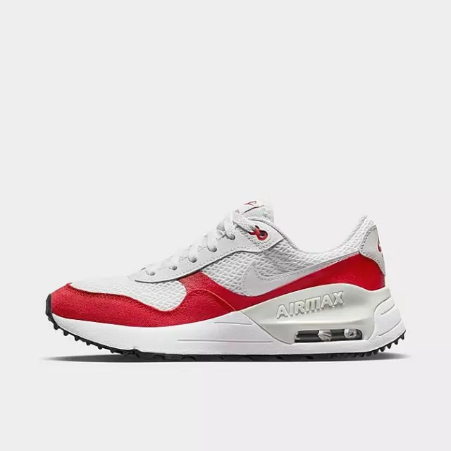 Big Kid's Nike Air Max SYSTM White/White-University Red (DQ0284 108)