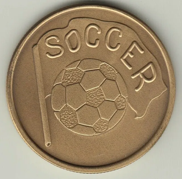 Soccer ball and flag antique bronze coin card guard