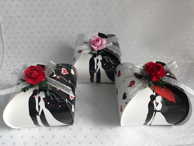 HOCHZEIT 5 MANDELN Gastgeschenk Brautpaar Geschenkbox Tischdeko mit
