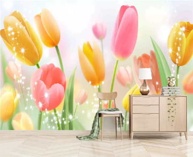 Later Sober Tulip 3D Full Wall Mural Photo Wallpaper Printing Home Kids Decor 3