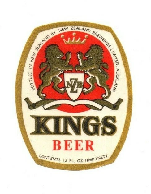 New Zealand Beer Label - New Zealand Breweries, Auckland - Kings Beer