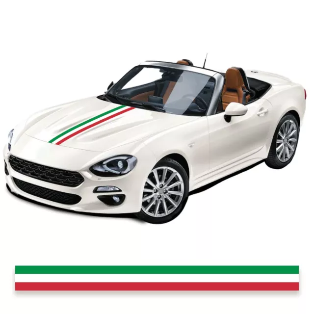 Italian Flag Bonnet Stripe Decal Exact Fit Air Release For Fiat Abart 124 Spider