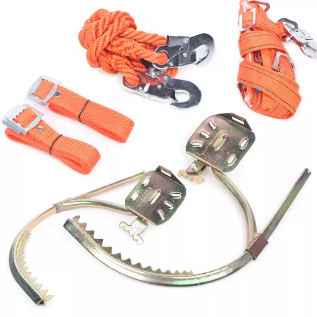 Tree Climbing Spike Set/ Safety Belt With Straps/ Adjustable Safety Lanyard US