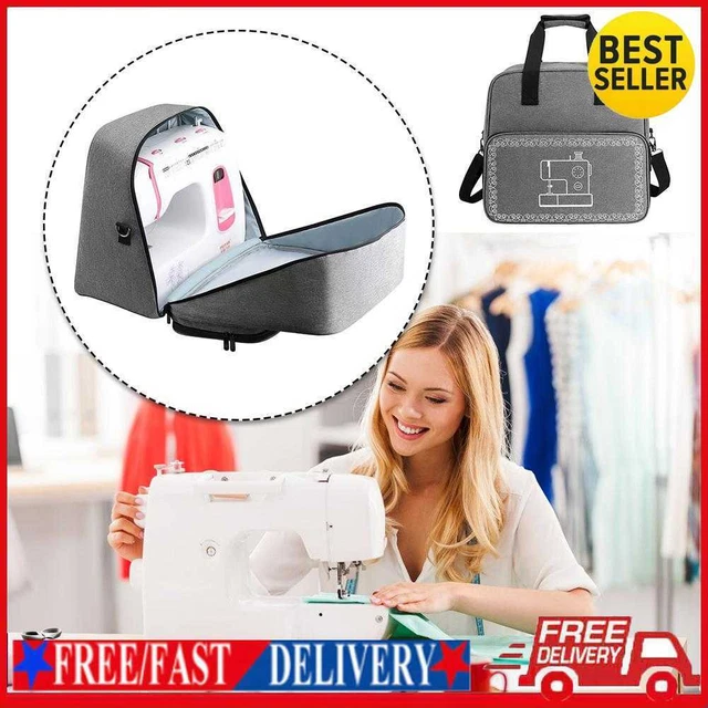 Mini bolsos de mano para máquina de coser ganchillo hilo de lana bolsas de almacenamiento (gris)