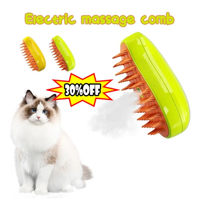 3 In1 Steamy Cat Brush, Cat Steamy Brush, Self Cleaning Steam Cat Brush