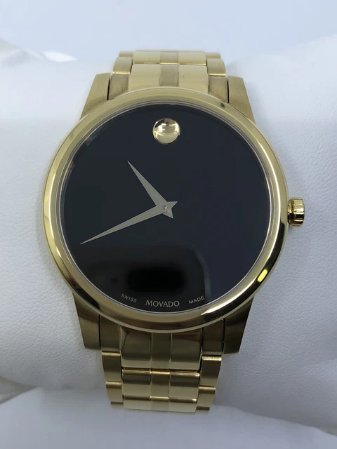 Orologio da uomo Movado Museum Classico Quarzo Tono Oro PVD Acciaio Inox 0607535
