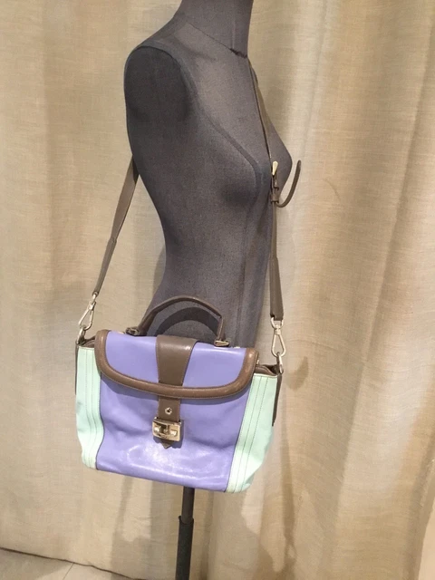Sac Bandoulière Vintage LUDIVINE En Cuir Bleu - Authentique - Parfait état