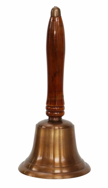 Campana de tabla 22cm latón madera estilo antiguo