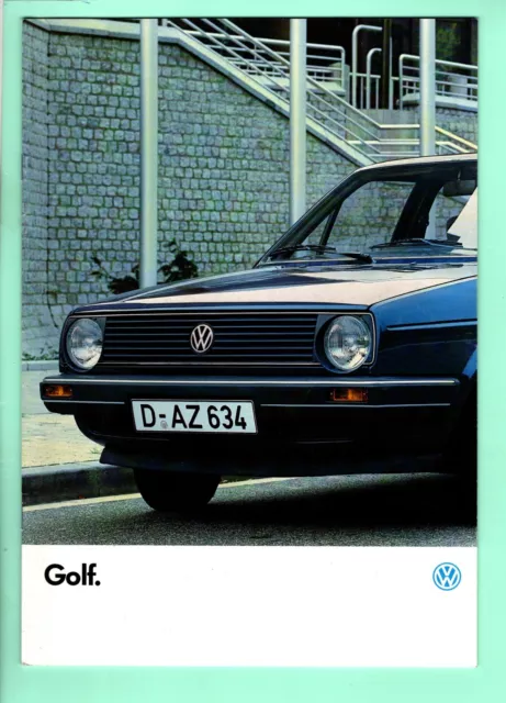 ▬► Prospectus Brochure Catalogue VW VOLKSWAGEN Golf 01/86 1986 24p + 2p techniqu