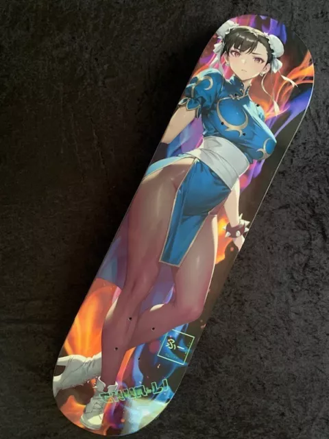 Chun - Li Street Fighter UMNOIDD Sk8co. video game skateboard deck RARE Chun-Li