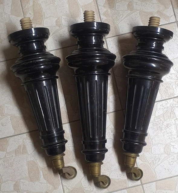 3 Füße - Beine von einem alten Flügel - schwarz