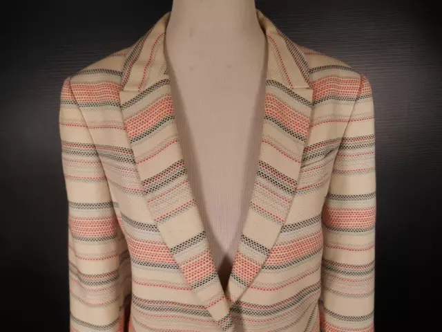 Beautiful Women's Size 16 Tommy Hilfiger Pink Striped Button Lined Blazer Jacket 2