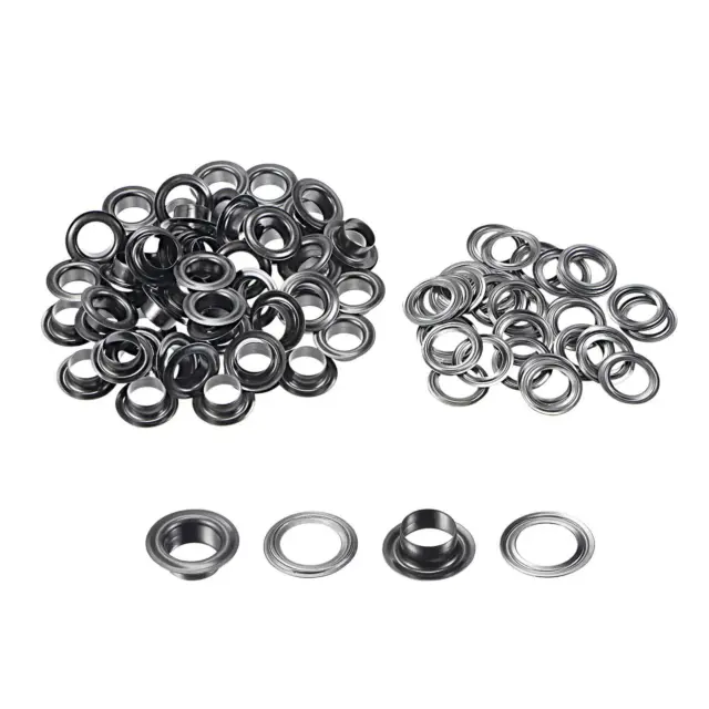 50Set 5.5mm Hole Copper Grommets Eyelets Dim Grey for Fabric