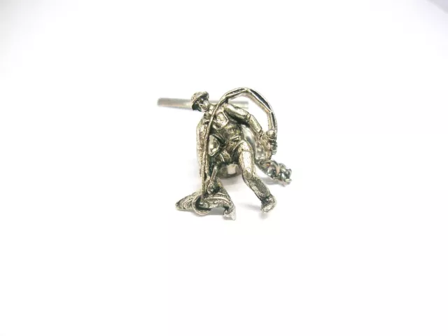 Tie Tack Sport Fisher Fly Fishing Tie Pin with Chain silver Necktie Holder
