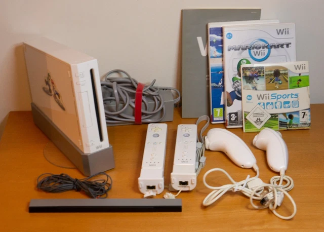 ANCIENNE CONSOLE NINTENDO Wii BLANCHE - PACK MARIO KART - PAL