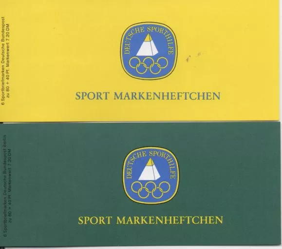 2 Sporthilfe Markenheftchen 1983 mit je 6 Marken