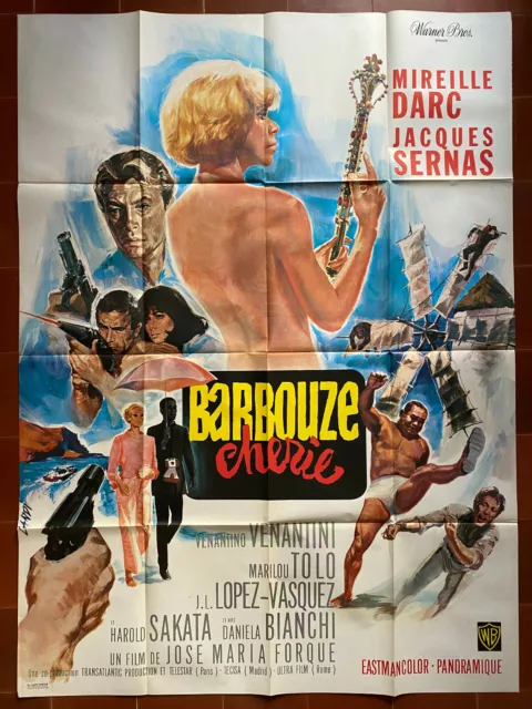 Affiche BARBOUZE CHERIE J. Maria FORQUE Daniela BIANCHI Mireille DARC 120x160cm