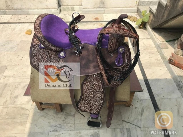 Selle Western Ridex 15 Pouces - Cuir - Trail Barrel Horse - Fabriquée En Inde