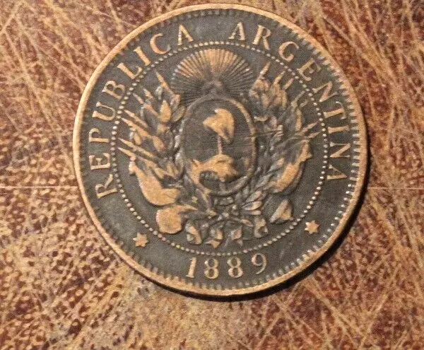 Stück Argentinien 2 Centavos 1889 Caf