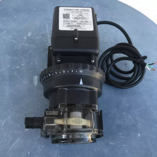 Stenner Pump 45M2 - 0.5 to 10 gpd. Adjustable Rate - 25psi - 45MJL2A3STAA