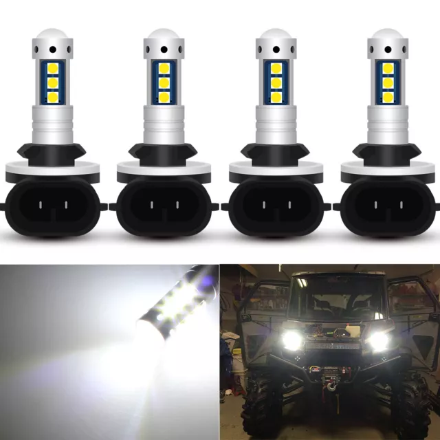 Fit ARCTIC CAT PROWLER XT 550 650 700 HIGH LOW BEAM Headlight LED Light Bulbs 4x