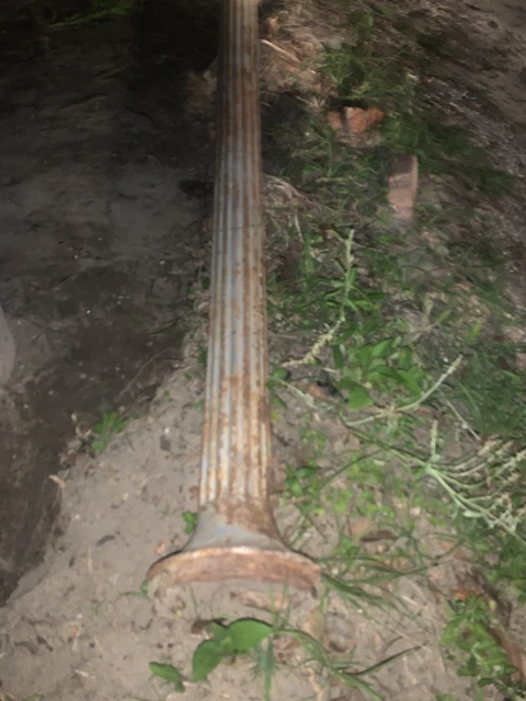 Antique Fluted Cast Iron Lamp Post New Orleans