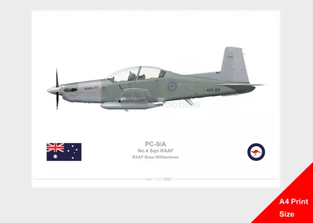 Warhead Illustrated PC-9/A 4 Sqn RAAF A23-031 A4 Aircraft Print
