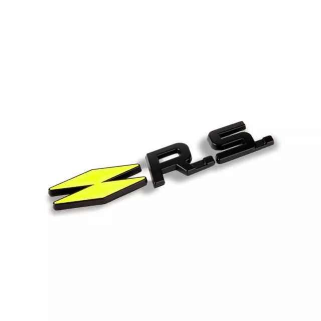 RS Renault Sport Black Metal Boot Badge Emblem / Clio Megane Twingo 908923441R