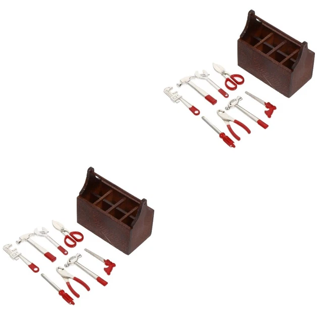 2 Sets Play House Toy Kids Pretend Play Toy Furniture Toolkit Wooden Child