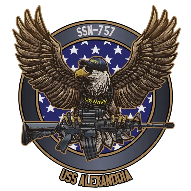 USS Alexandria	SSN-757 US Navy Ensign OPSEC USA Made Military Decal