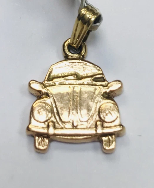 9ct GOLD VINTAGE CAR VOLKSWAGEN BEETLE Charm/Pendant 