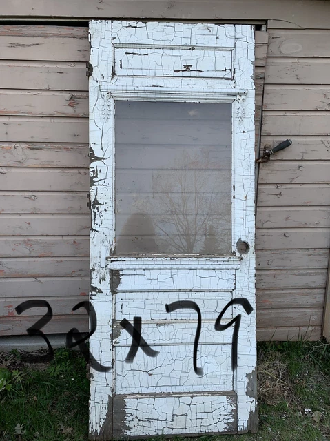 Antique Vintage Farmhouse  Door Primitive Chippy Paint 32x79
