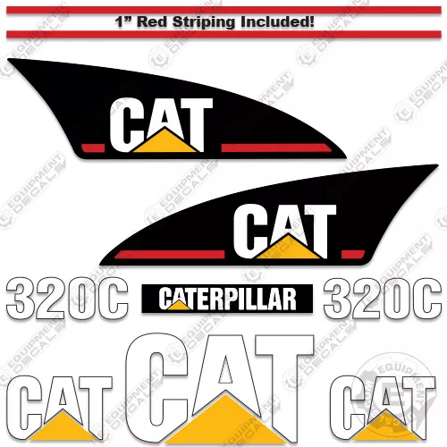 Fits Caterpillar 320C Decal Kit Excavator Decals (320 C) - 7 YEAR VINYL