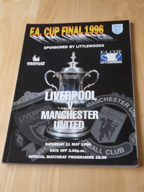 1996 FA Cup Final Liverpool  v Manchester Unted football programme