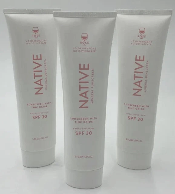 Native Rosé Mineral Sunscreen W/ Zinc Oxide SPF 30 5oz 02/24 Lot 3 NEW SEALED