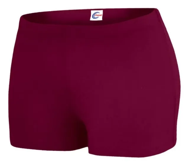 Chasse Moisture Management 100% Nylon Boy Cut Cheer Brief - Maroon - Adult Small