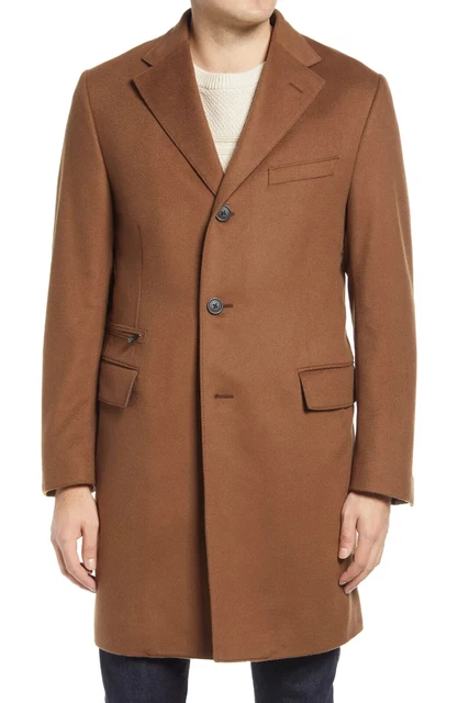 Corneliani Men's Vicuna Brown Wool Overcoat B4850 Size 52 IT 6R Corneliani Men's Vicuna Brown Wool Overcoat B4850 Size 52 IT 6R