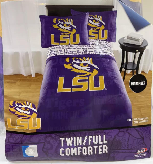 LSU Tigers Big Logo Twin/Full Size Comforter Purple And Gold