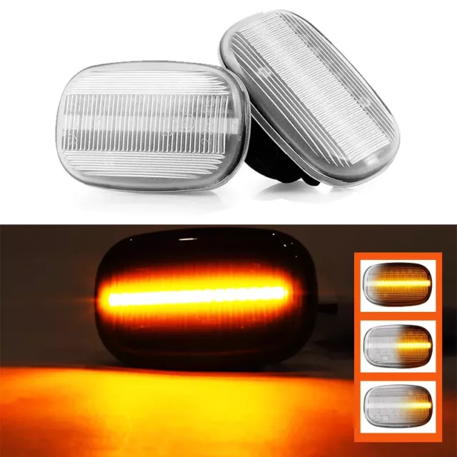 2PCS Dynamic LED Side Marker Lights  For Toyota RAV4 Prius Yaris Camry Hilux Mk4